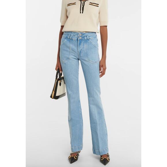 Frame Double Button Flare high-rise jeans in Caye Sz 25 - Picture 1 of 14